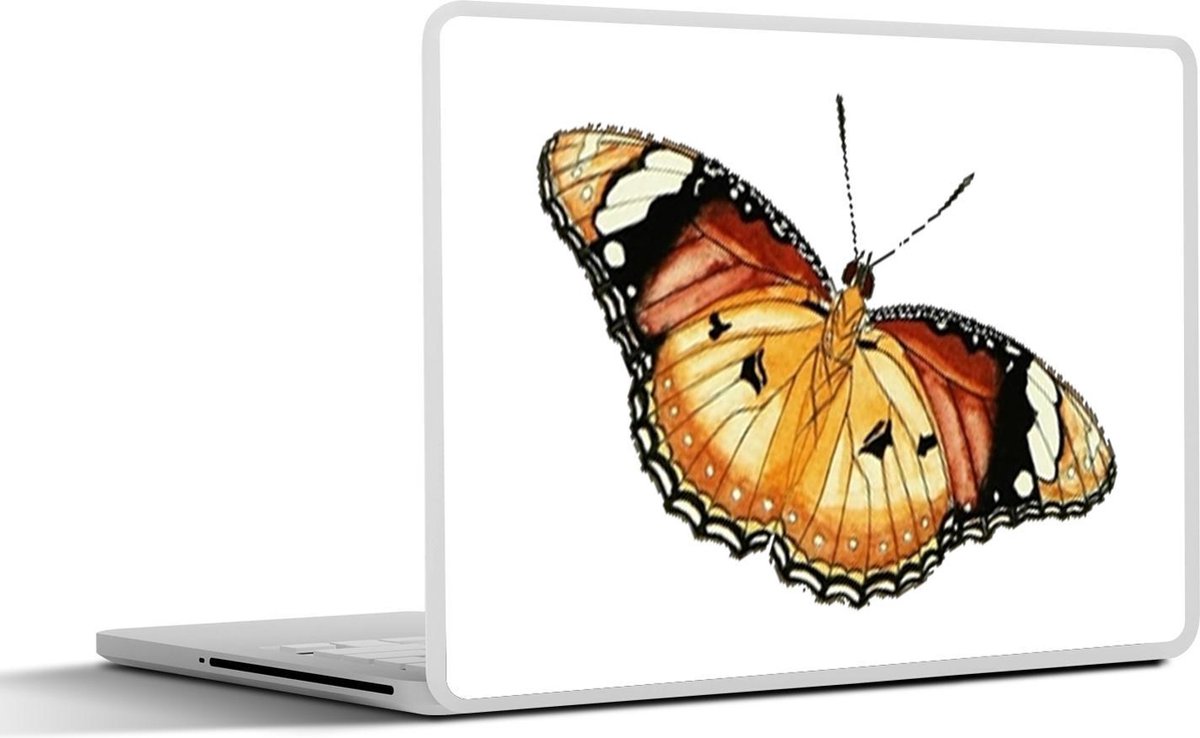 Afbeelding van product SleevesAndCases  Laptop sticker - 17.3 inch - Vlinder - Geel - Rood