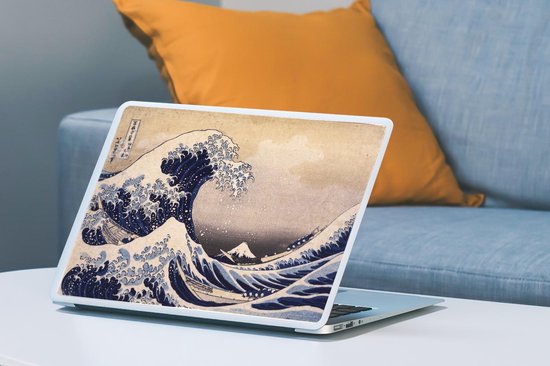 Autocollant pour ordinateur portable - 15,6 pouces - La grande vague au large de Kanagawa - peinture de Katsushika Hokusai