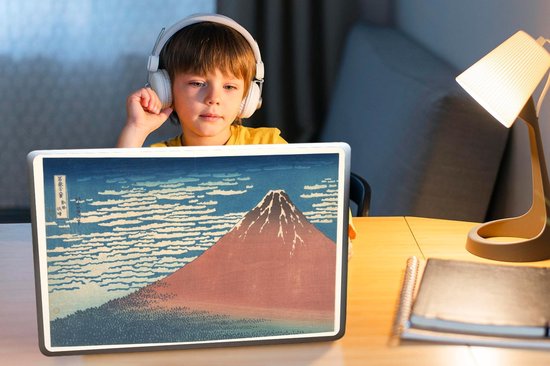 Sticker pour ordinateur portable - 15,6 pouces - Mont Fuji - peinture de Katsushika Hokusai
