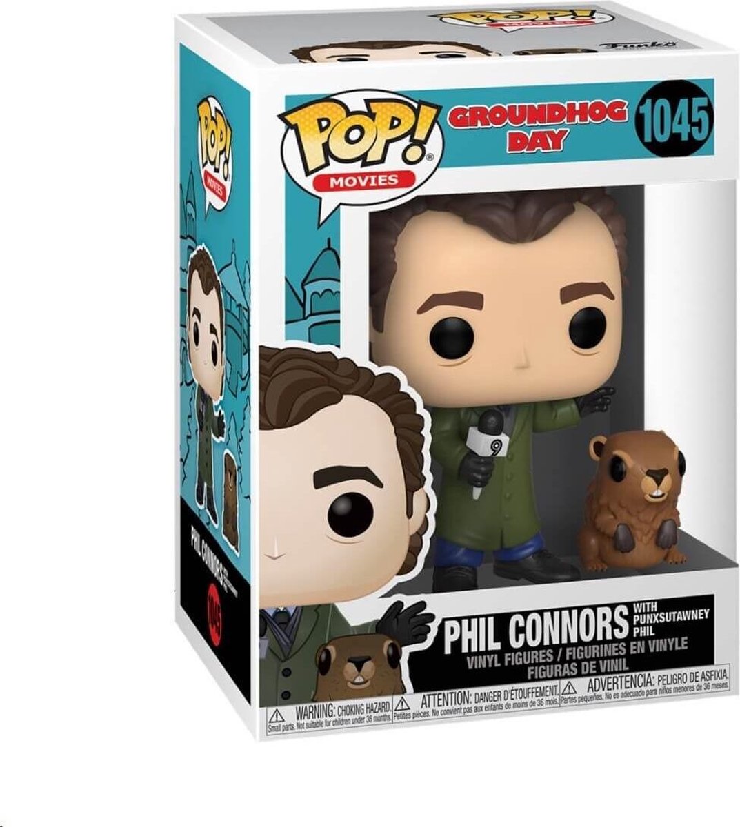 Funko Phil met Punxsutawney Phil Funko Pop! and Buddy Groundhog Day Figuur 9cm
