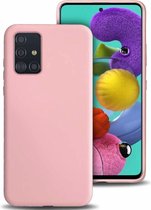 silicone case Samsung Galaxy A71 - roze met Privacy Glas