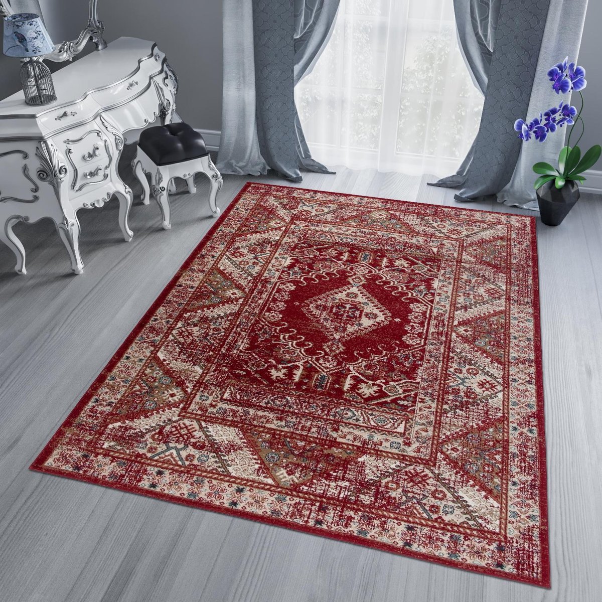 Tapiso Dubai Vloerkleed Tapijten Oriental Oosters Gebloemd Maat- 140x200