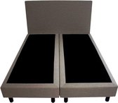 Bedworld Boxspring 140x210 - Geveerd - Lederlook - Donker grijs (MD996)