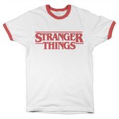Stranger Things Heren Tshirt -S- Logo Wit