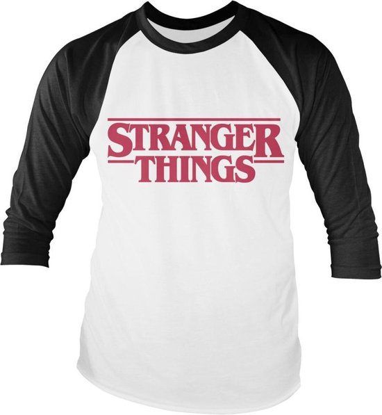 Stranger Things Raglan top -M- Logo Wit/Zwart