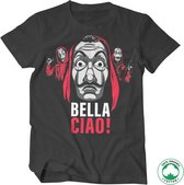 Tshirt Homme La Casa De Papel -M- Bella Ciao! Zwart bio