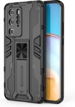 Voor Huawei P40 Supersonic PC + TPU Schokbestendige beschermhoes met houder (zwart)