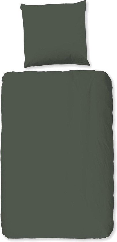 HIP Dekbedovertrek "uni dessin" - Groen - (140x200/220 cm) - Katoen Satijn