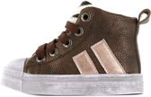 Shoesme hoge bronzen sneaker met champagne striping