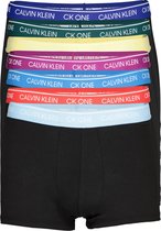 Calvin Klein Trunks (7-pack) - zwart met gekleurde tailleband -  Maat: S