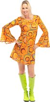 Original Replicas - Hippie Kostuum - Jaren 70 Hippie Soul Disco 60s Agent Orange Jurk Vrouw - Oranje - XXL - Carnavalskleding - Verkleedkleding