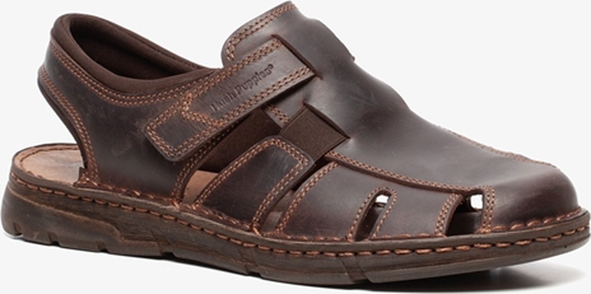 Hush Puppies leren heren sandalen Bruin Maat 44 Echt leer bol