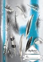Notebook: My Note My Idea,8 x 10, 110 pages: White-feathers-collection