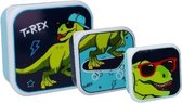 snackboxset dino jongens blauw/groen 3 stuks