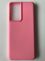 Siliconen back cover case - Geschikt voor Samsung Galaxy S21 Ultra - TPU hoesje roze