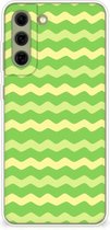 Smartphone hoesje Geschikt voor Samsung Galaxy S21FE TPU Case Waves Green