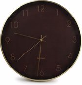 Wandklok 40cm bruin met rand goud Zone