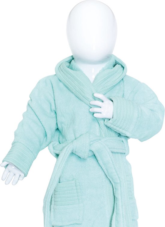 Peignoir bébé en éponge The One - Taille 98/110 - Peignoir - 100% Coton peigné - Menthe
