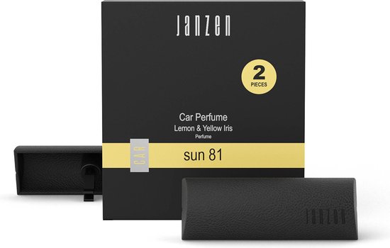 JANZEN Car Perfume – Sun 81 – Autoparfum – Autogeur – Autoaccessoires – Lederlook - Zomers en Zwoel - 2 stuks