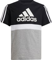 adidas - Essentials Colorblock Tee - Jongens T-shirt - 140 - Zwart