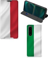 Smartphone Hoesje Sony Xperia 5 III Leuk Bookcase Italiaanse Vlag