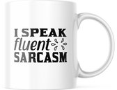 Mok met tekst: I speak fluent sarcasm | Grappige mok | Grappige Cadeaus