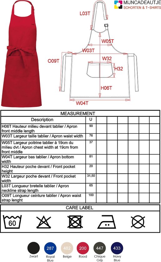 Mijncadeautje - Tablier de Luxe - Personne n'est parfait - 1964 - rouge