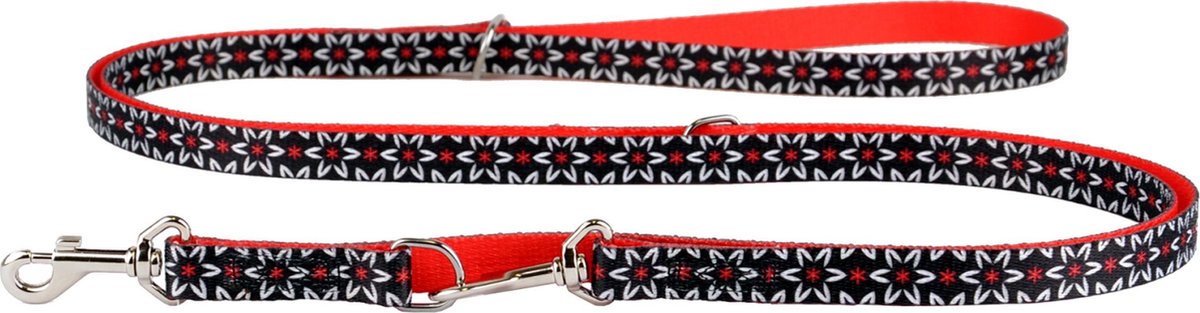 Zwarte riem met bloemenpatroon 15mm / 200cm DINO