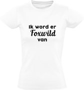 Foxwild Dames t-shirt | Peter Gillis | Massa is kassa | Hatseflatse | Wit