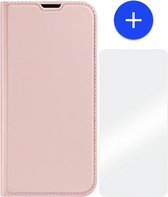 iPhone 13 Pro Max Bookcase Hoesje Roze - Dux Ducis (Skin Serie) + Cacious Screen Protector