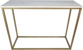 Sidetable - Sidetables - Wandtafel - Tafel - Industrieel - Marmer - Wit - Goud - 100 cm breed