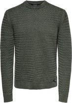 Only & Sons Trui Onswing Life Structure Wash Crew Kn 22020000 Peat Mannen Maat - XS