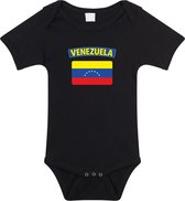 Venezuela baby rompertje met vlag zwart jongens en meisjes - Kraamcadeau - Babykleding - Venezuela landen romper 92 (18-24 maanden)