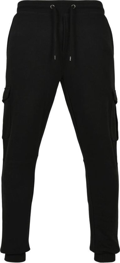 Urban Classics - Fitted Cargo Heren joggingbroek - 5XL - Zwart/Grijs