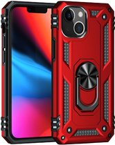 Apple iPhone 13 Hoesje Hybride Kickstand Back Cover Rood