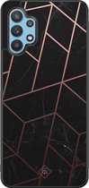 Samsung A32 5G hoesje - Marble | Marmer grid | Samsung Galaxy A32 5G case | Hardcase backcover zwart