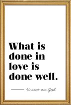 JUNIQE - Poster met houten lijst Done in Love -20x30 /Wit & Zwart