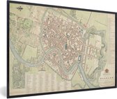 Fotolijst incl. Poster - Stadskaart - Haarlem - Historisch - 30x20 cm - Posterlijst - Plattegrond