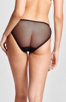 Gaspara Dames Lingerie Kant & Transparant Slips - ZWART -Maat    S