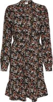 Jacqueline de Yong Jurk Jdypiper L/s Knee V-neck Dress Wvn 15240537 Black/multicolor Dames Maat - 40