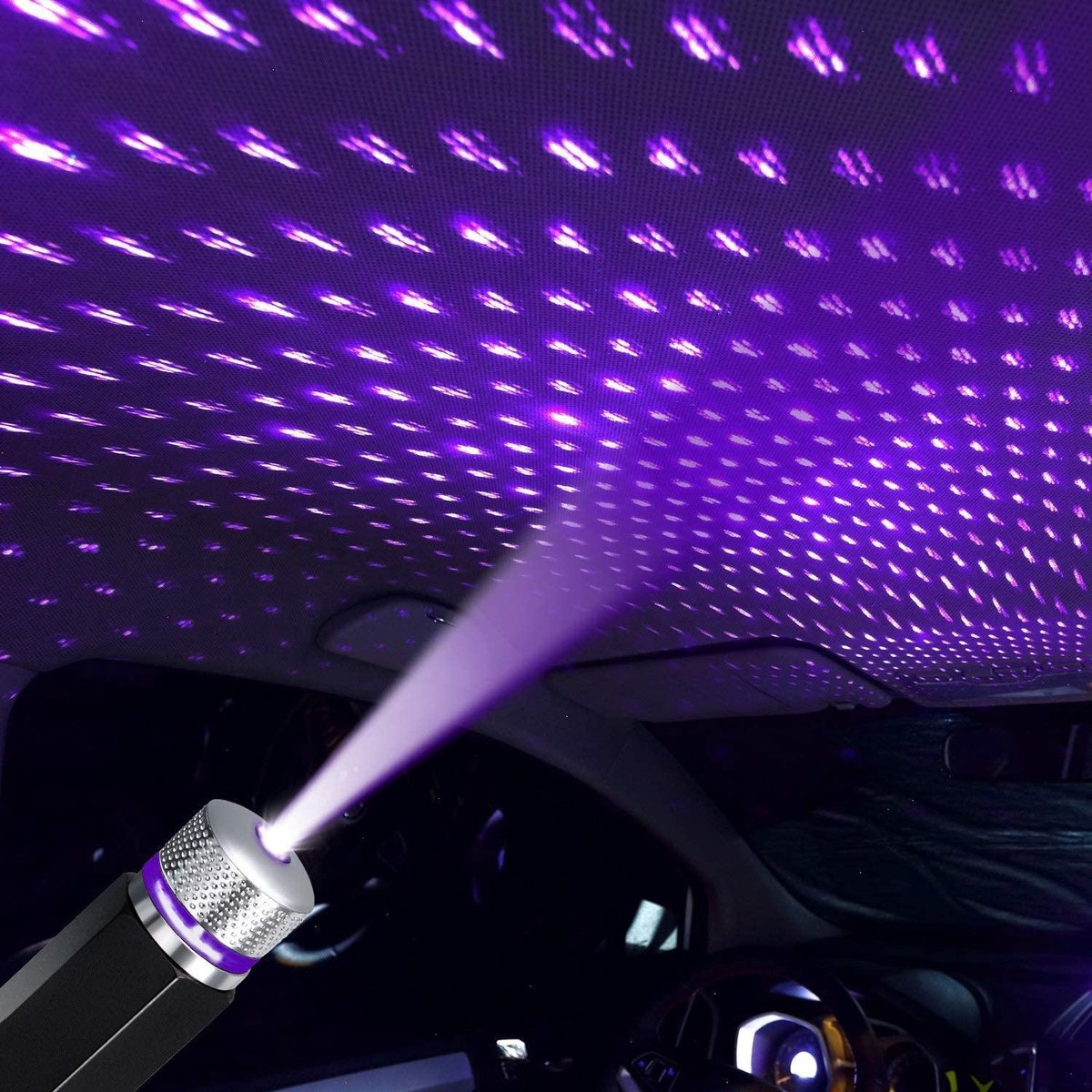 POFET USB-sterrenlichtprojector, mini-led-projectielamp 9 modi, geluid