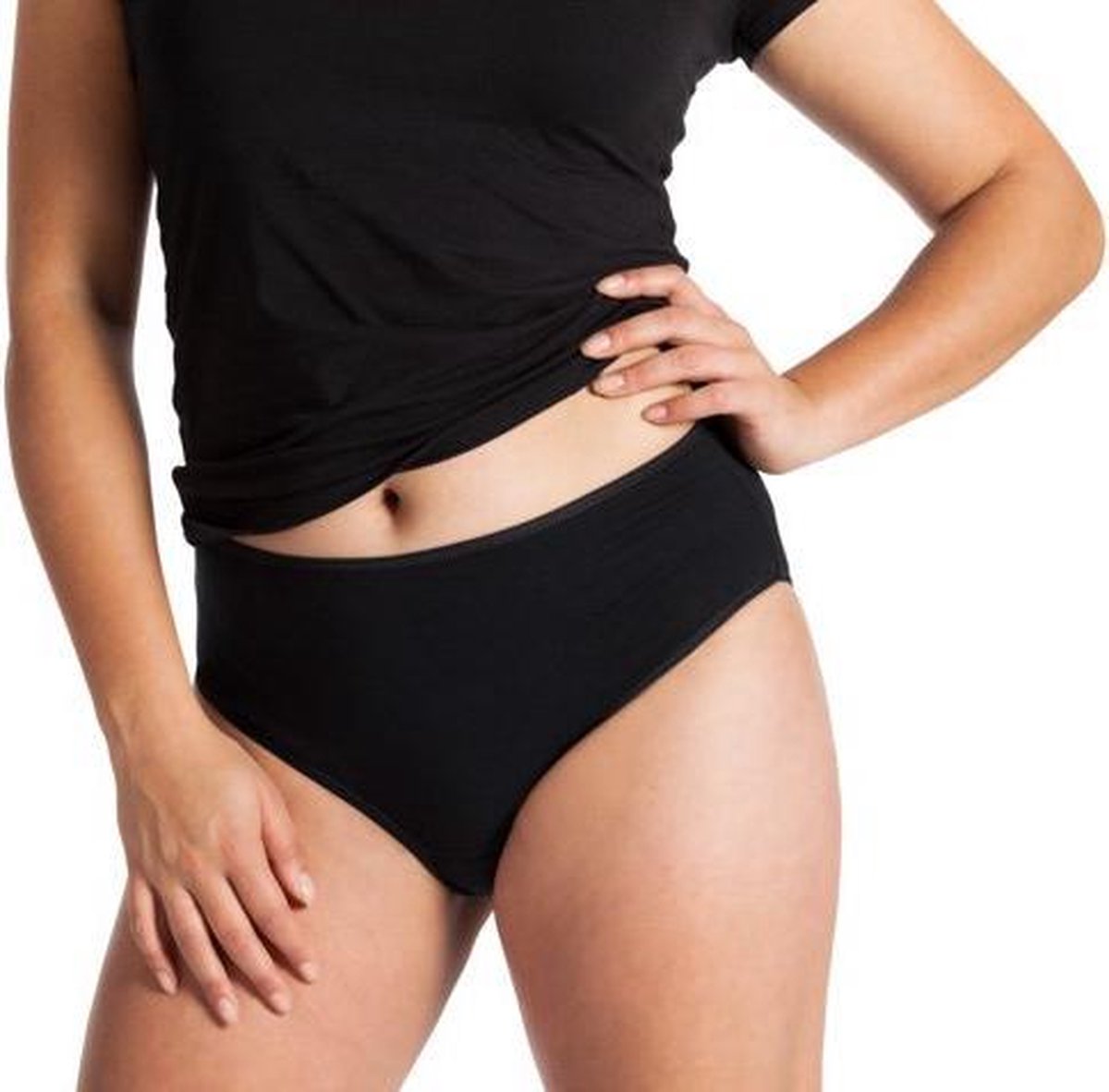 UnderWunder Tailleslip – absorberend ondergoed – incontinentie urineverlies vrouw – Zwart maat 40/42