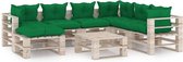 Medina 8-delige Loungeset met kussens pallet grenenhout