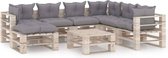 Medina 8-delige Loungeset met kussens pallet grenenhout