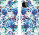 Hoesje geschikt voor Samsung Galaxy S20 Plus - Bookcase - Koord - Softcase - Patroon - Kunstleer - Blauw