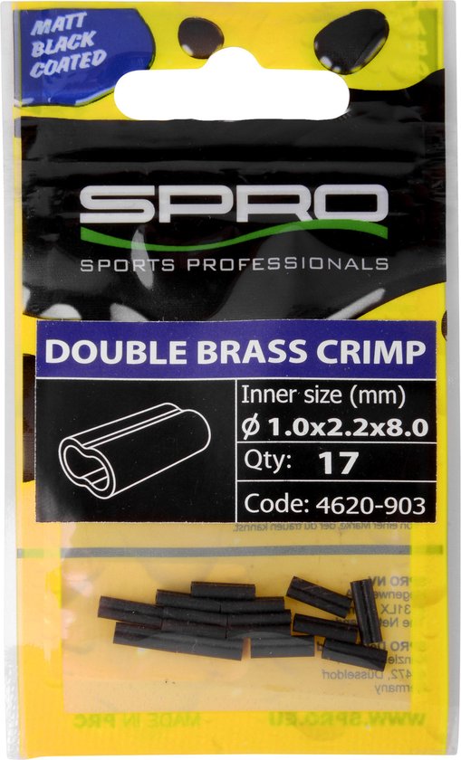 Spro Matt Black Double Brass Crimp - 1.0 x 2.2 x 8 mm van Spro — afbeelding 2