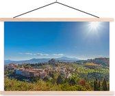 Posterhanger incl. Poster 60x40 cm - Schoolplaat - Toscane - Italië - Zon - Textielposter - Blanke latten