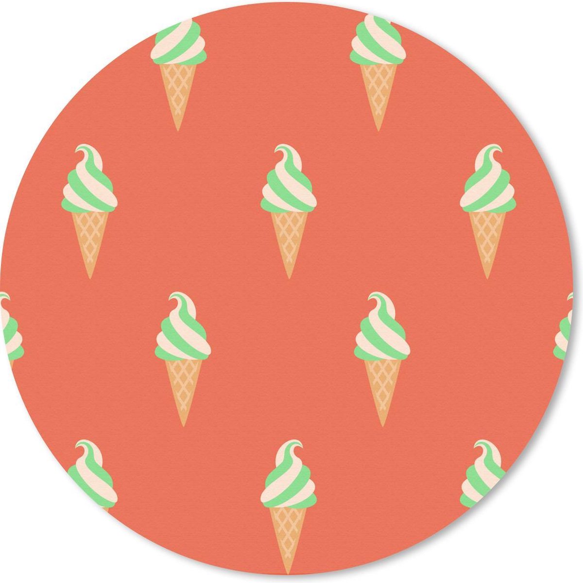 Muismat rond 30x30 cm - Mousepad IJs - Patronen - Groen - Rood - Ronde muismatten