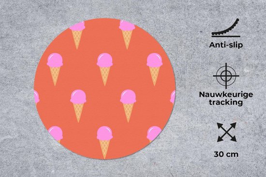 Muismat rond 30x30 cm - Mousepad IJs - Patronen - Zomer - Ronde muismatten