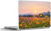 Laptop sticker - 11.6 inch - Bloemen - Zonsondergang - Berg - 30x21cm - Laptopstickers - Laptop skin - Cover